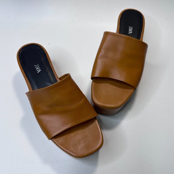 Zara Chunky High Heeled Platform Sandals - Picture 2 of 13